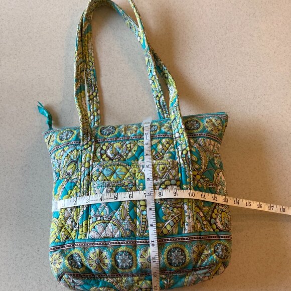 Vera Bradley Peacock Villager 9 Pocket Shoulder Bag Made in USA - Picture 9 of 16